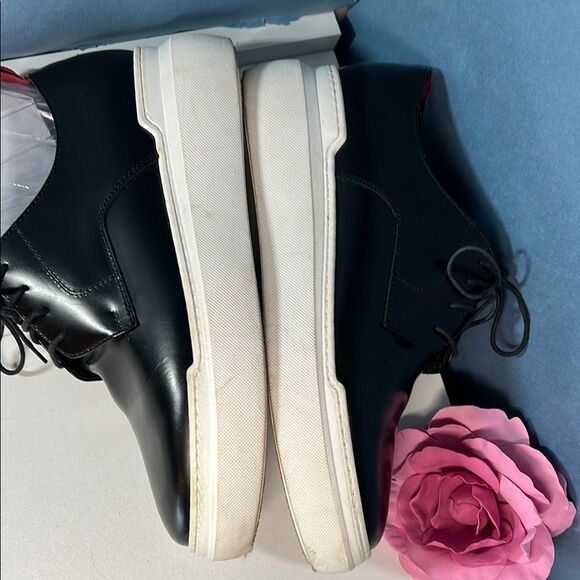 Italian made, Sleek Black Platform Sneakers women's size 10 - Picture 5 of 8